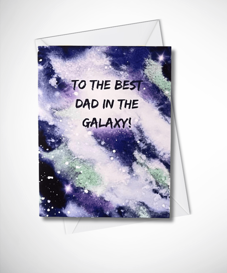 Galaxy Father's Day Card - The Watercolor Nest