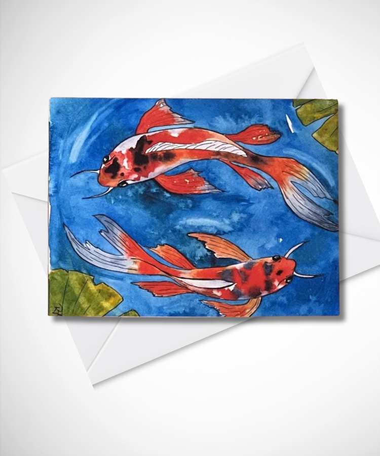 Koi Watercolor Card