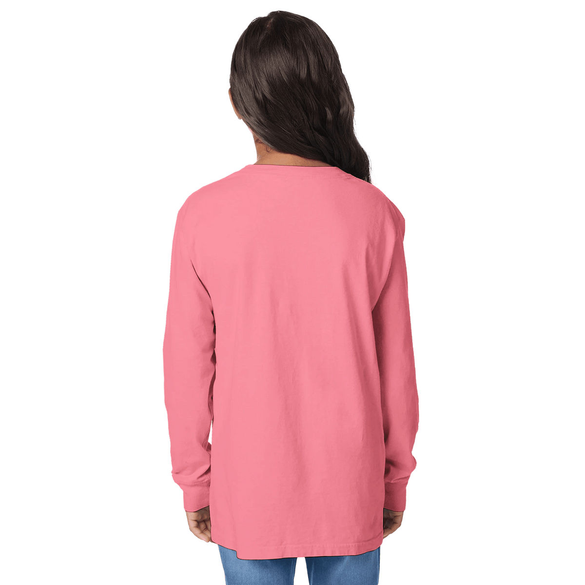 Kids Long Sleeve Crewneck T-Shirt | ComfortWash GDH275 - Print Material - The Watercolor Nest