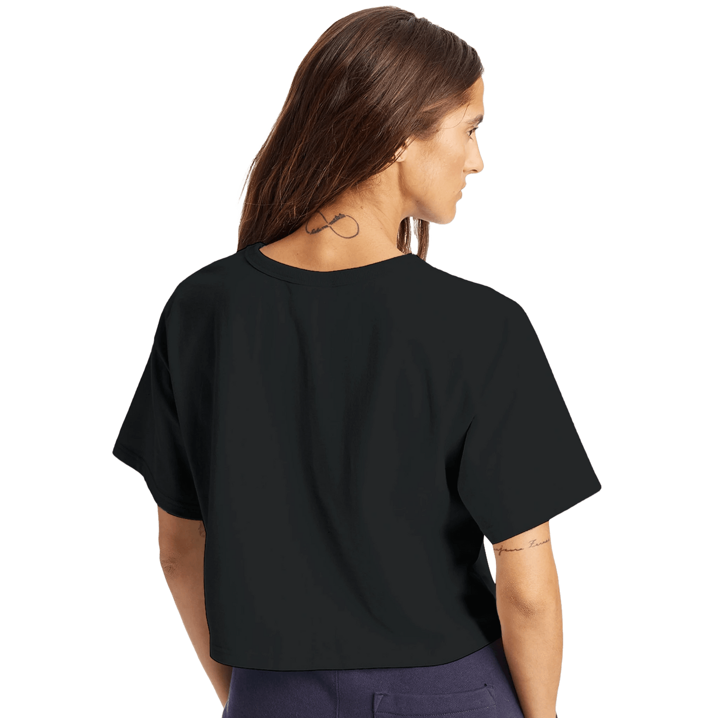 Women's Cropped Heritage Crewneck T-Shirt | Champion T453W - Print Material - The Watercolor Nest