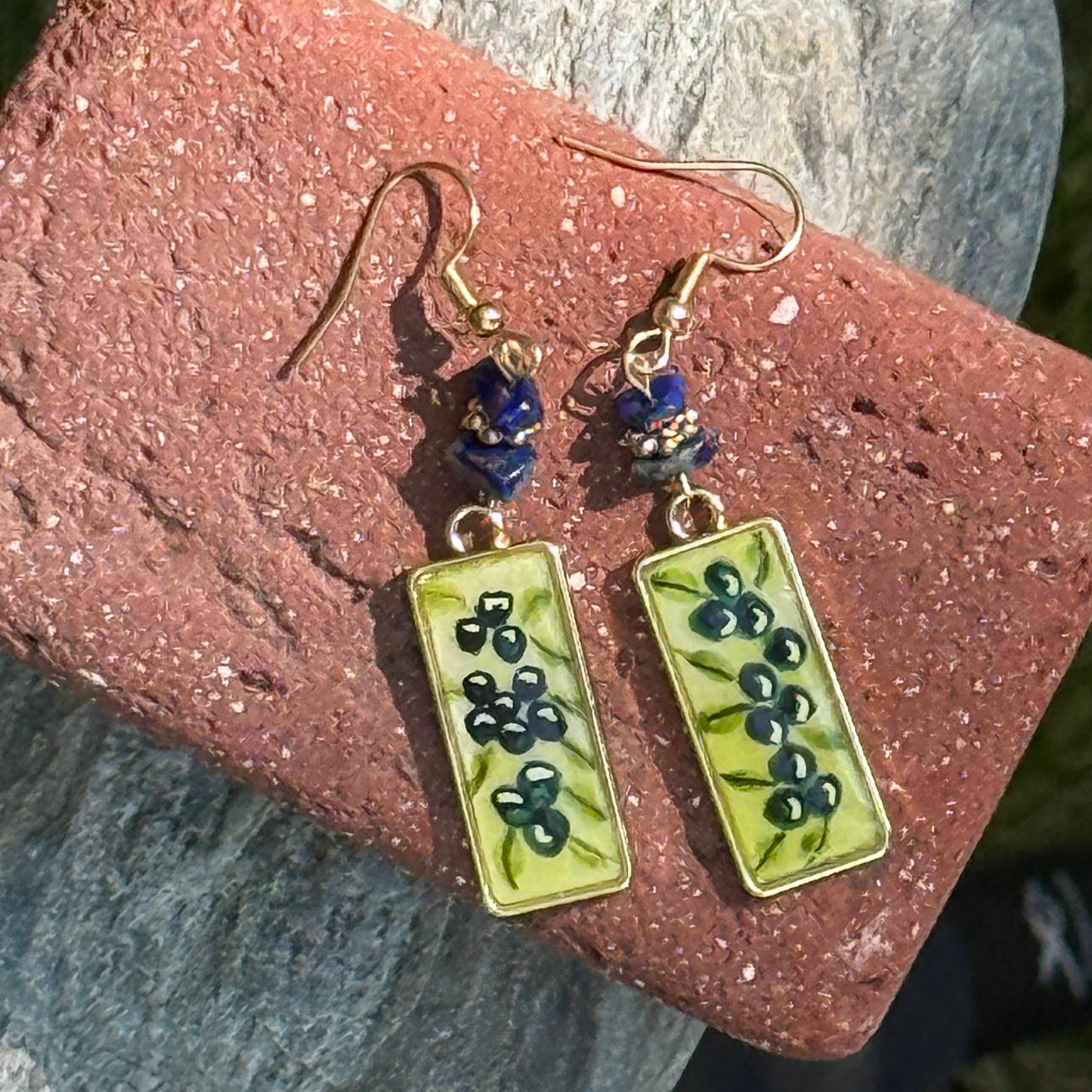Gold Maine Blueberry Earrings