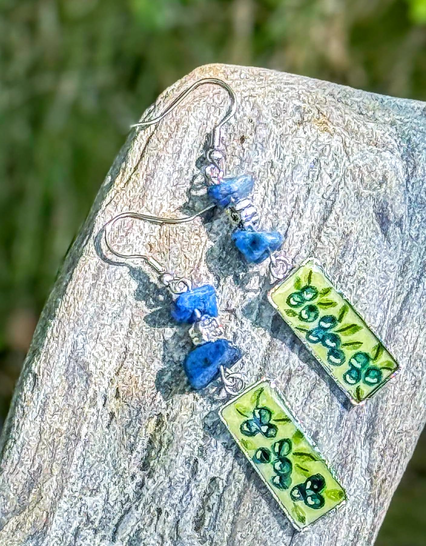 Silver Maine Blueberry Earrings
