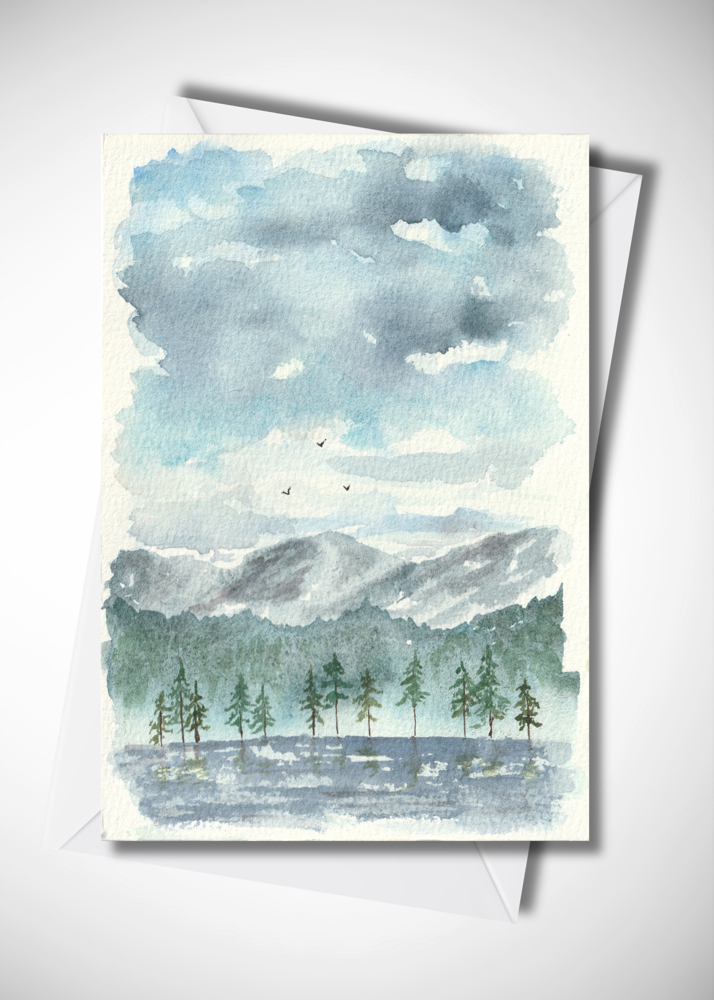 Mountain Scene Printed Card