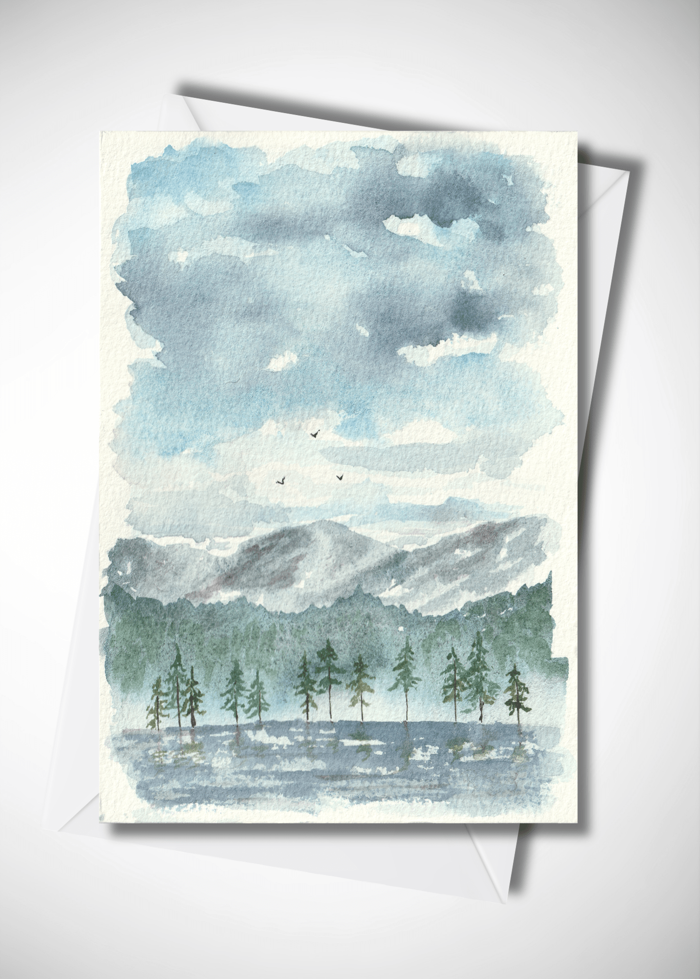 Mountain Scene Printed Card - The Watercolor Nest