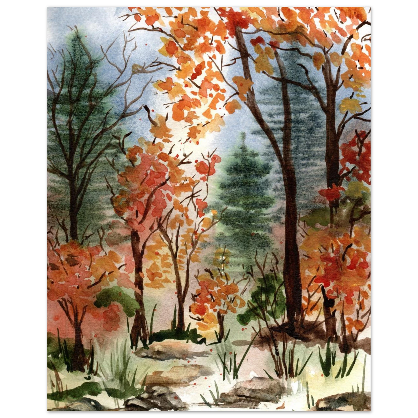 Autumn Hike - Poster Print - Print Material - The Watercolor Nest