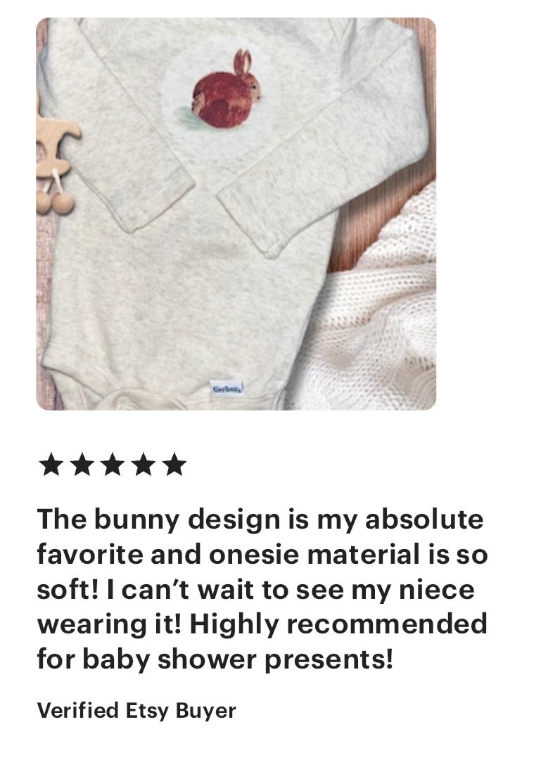 Baby bodysuit with Baby Blue Bird - The Watercolor Nest