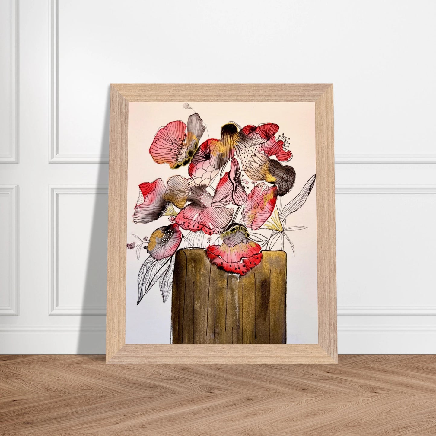 Premium Wooden Framed Poster With Museum - Quality Matte Paper 20x25 cm / 8x10″ - Print Material - The Watercolor Nest