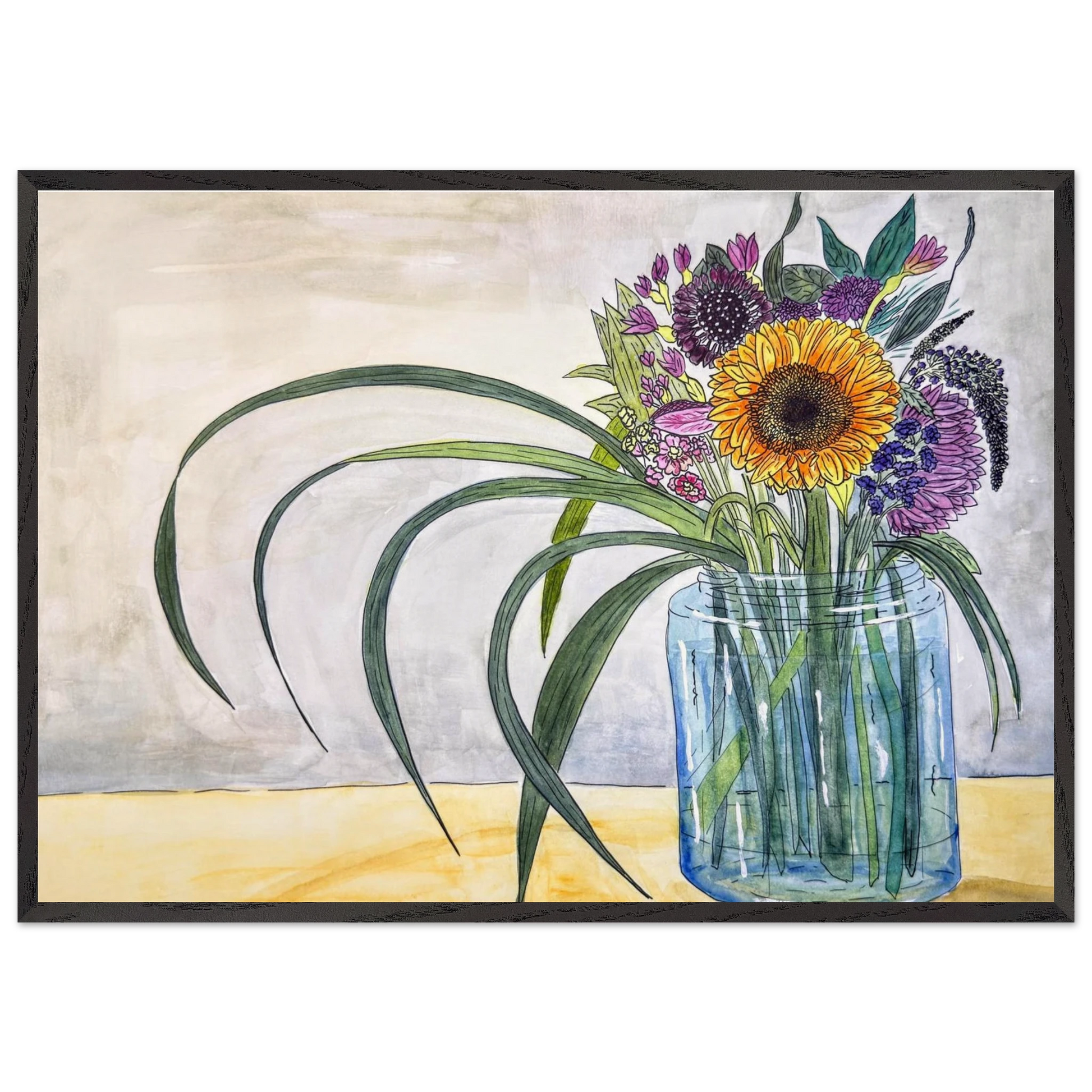 Autumn Bouquet - Premium Wooden Framed Poster With Museum - Quality Matte Paper - Print Material - The Watercolor Nest