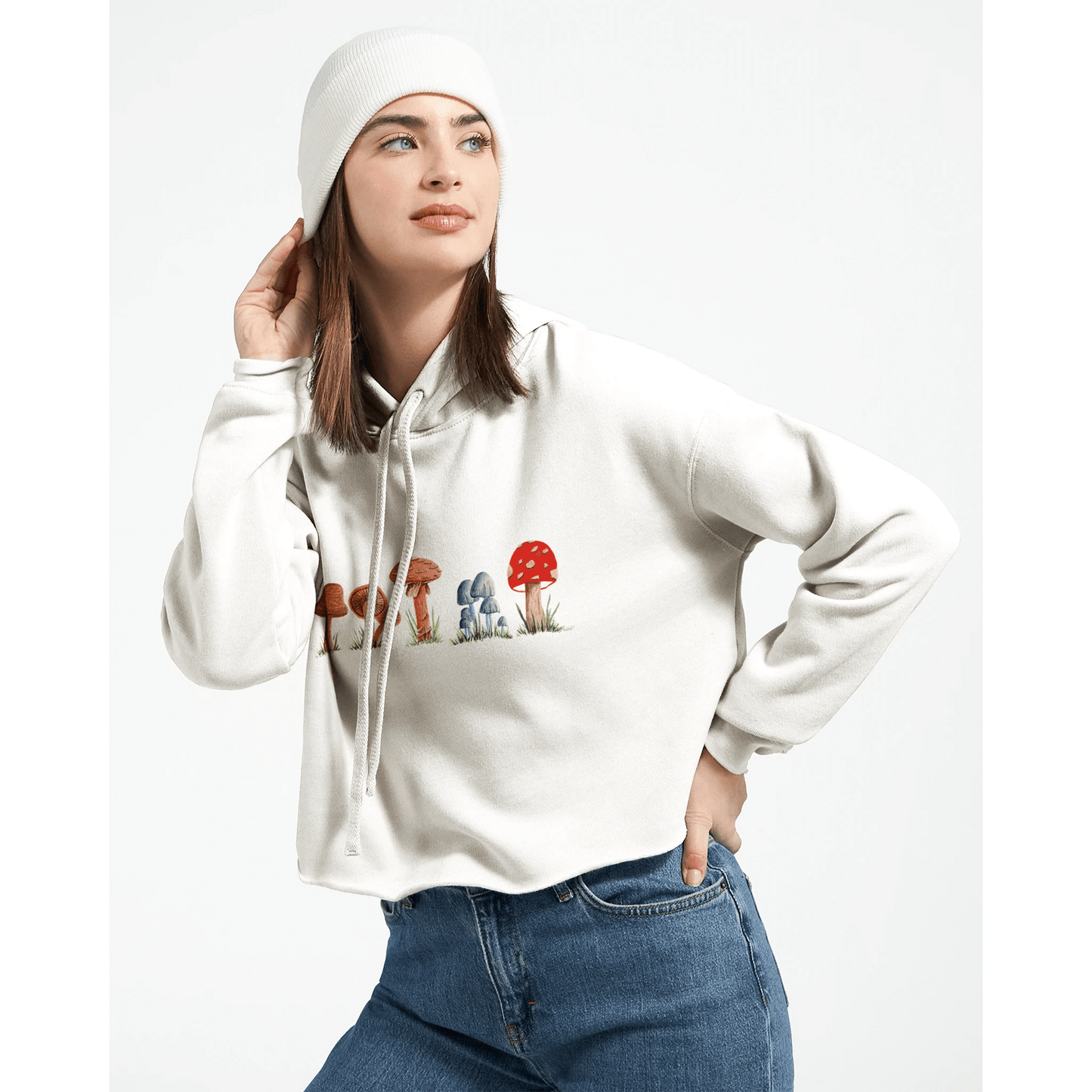 Women's Cropped Hoodie | Bella + Canvas 7502 - Print Material - The Watercolor Nest
