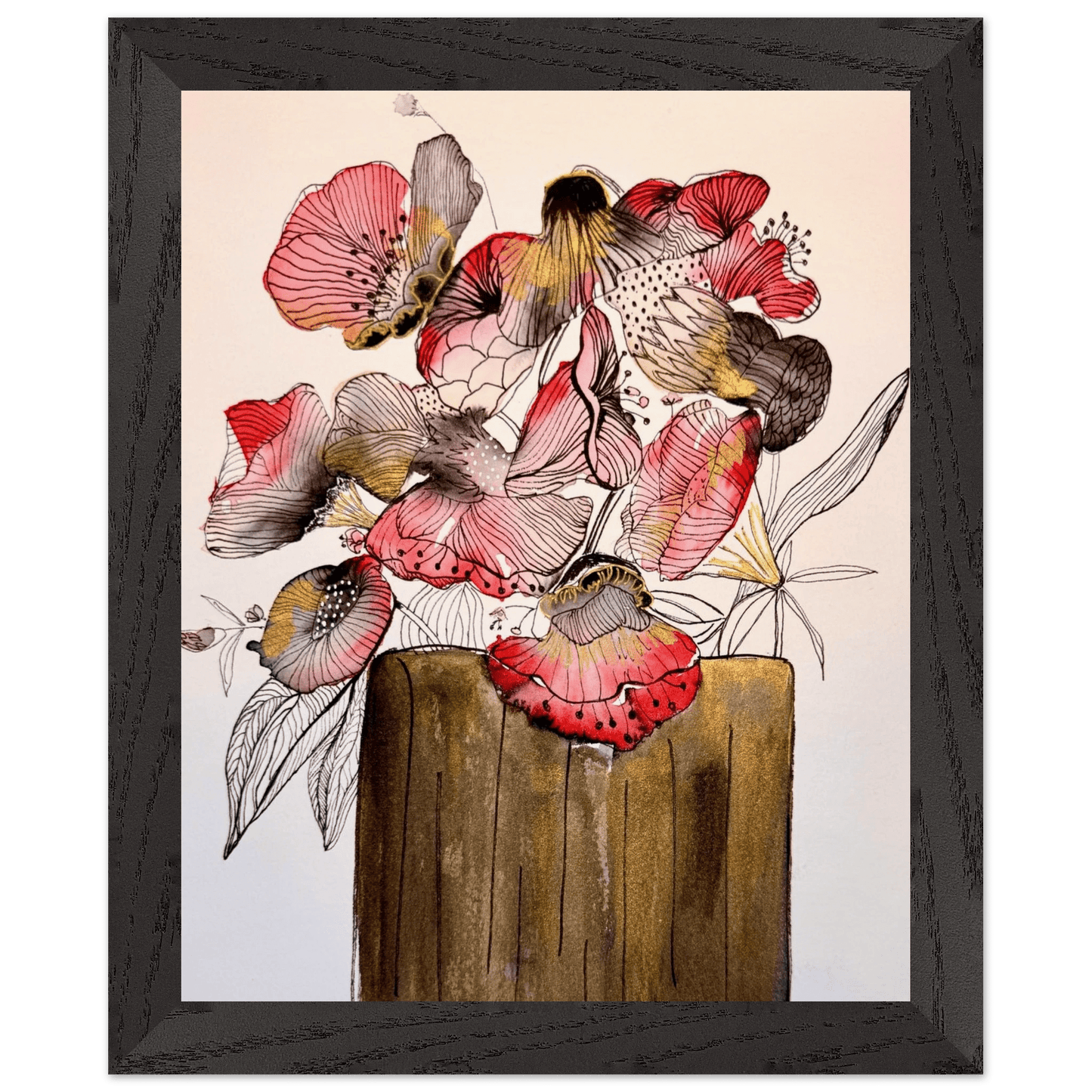 Premium Wooden Framed Poster With Museum - Quality Matte Paper 20x25 cm / 8x10″ - Print Material - The Watercolor Nest