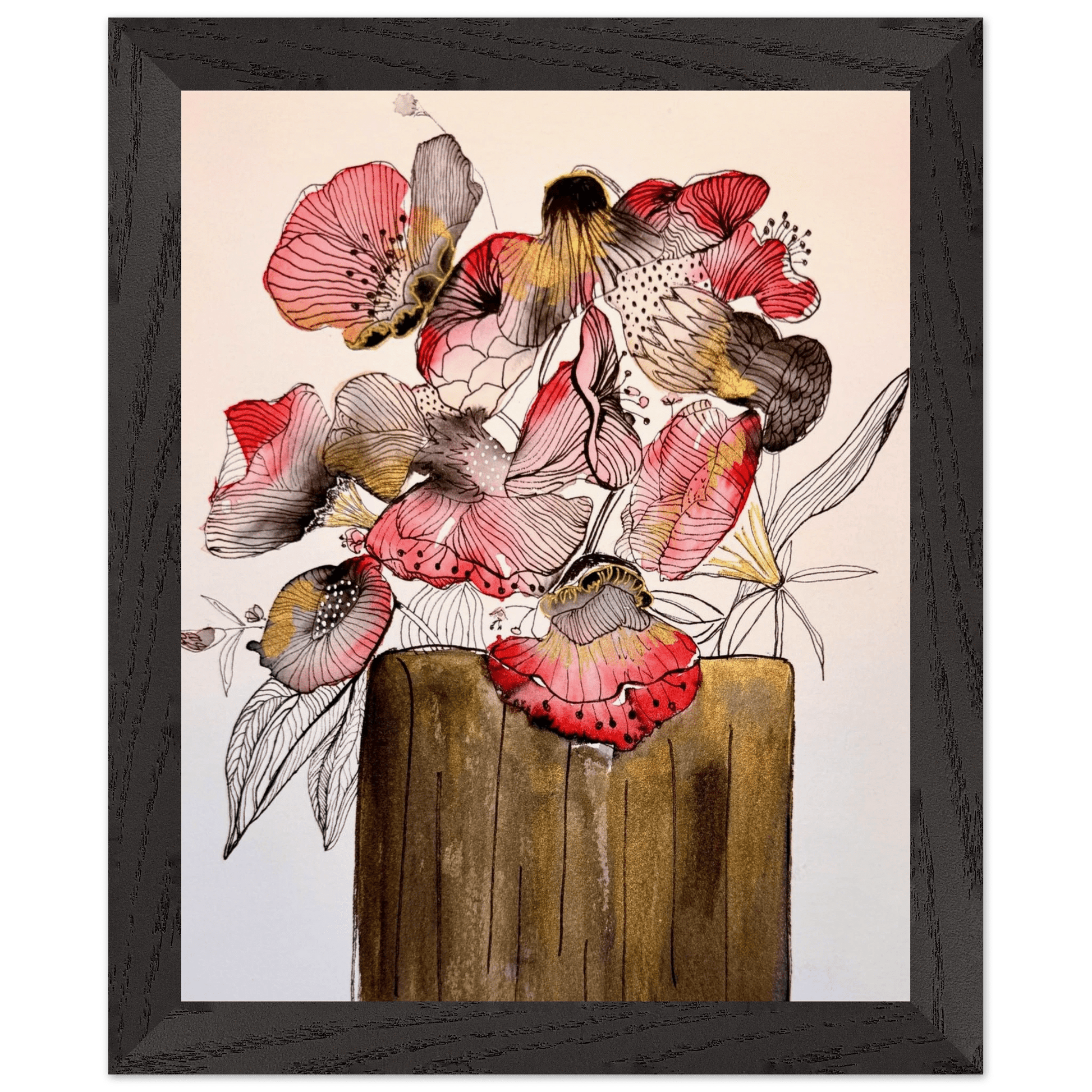 Premium Wooden Framed Poster With Museum - Quality Matte Paper 20x25 cm / 8x10″ - Print Material - The Watercolor Nest