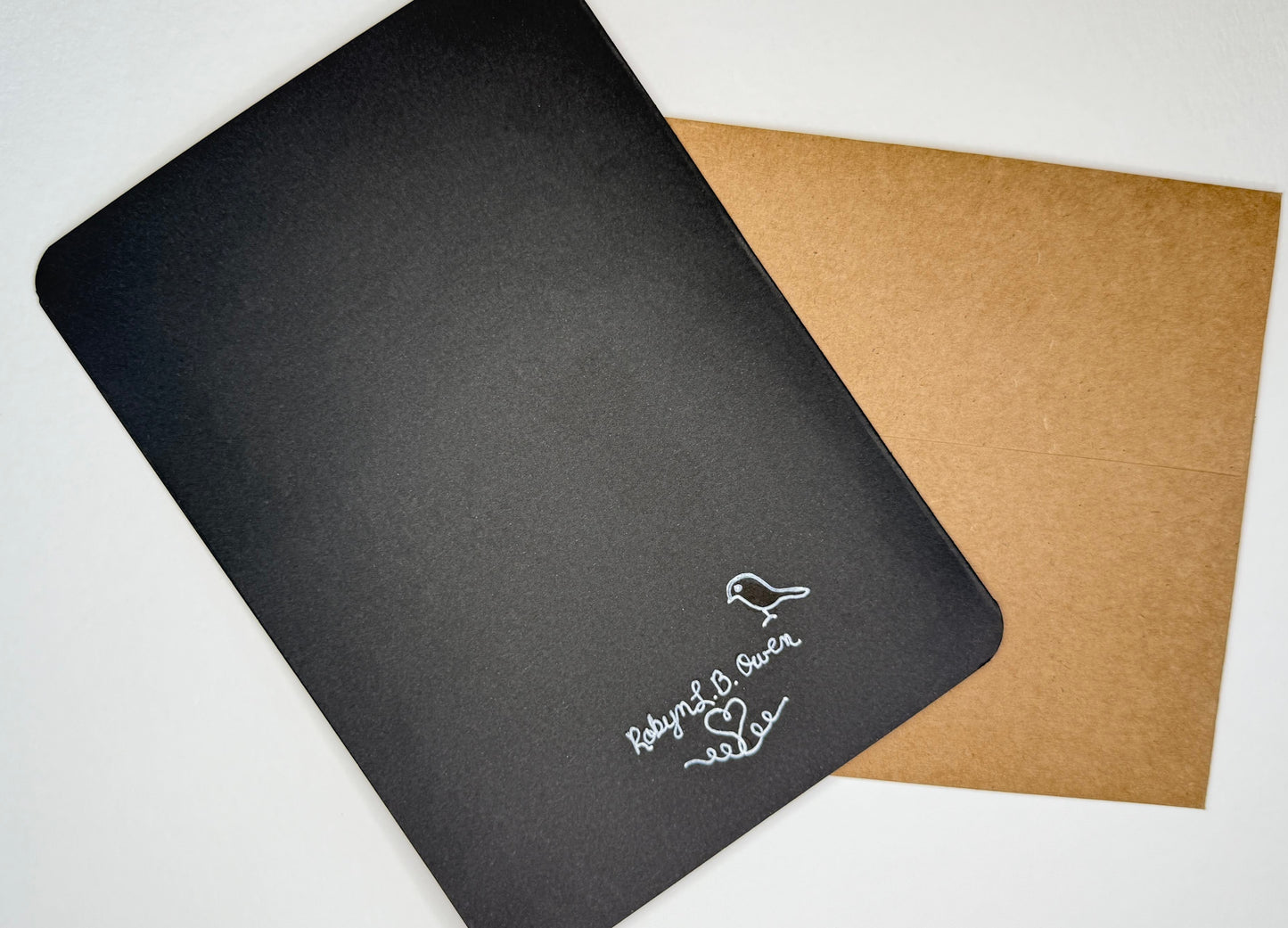 Hand Painted Watercolor Cone Flower Card in Black