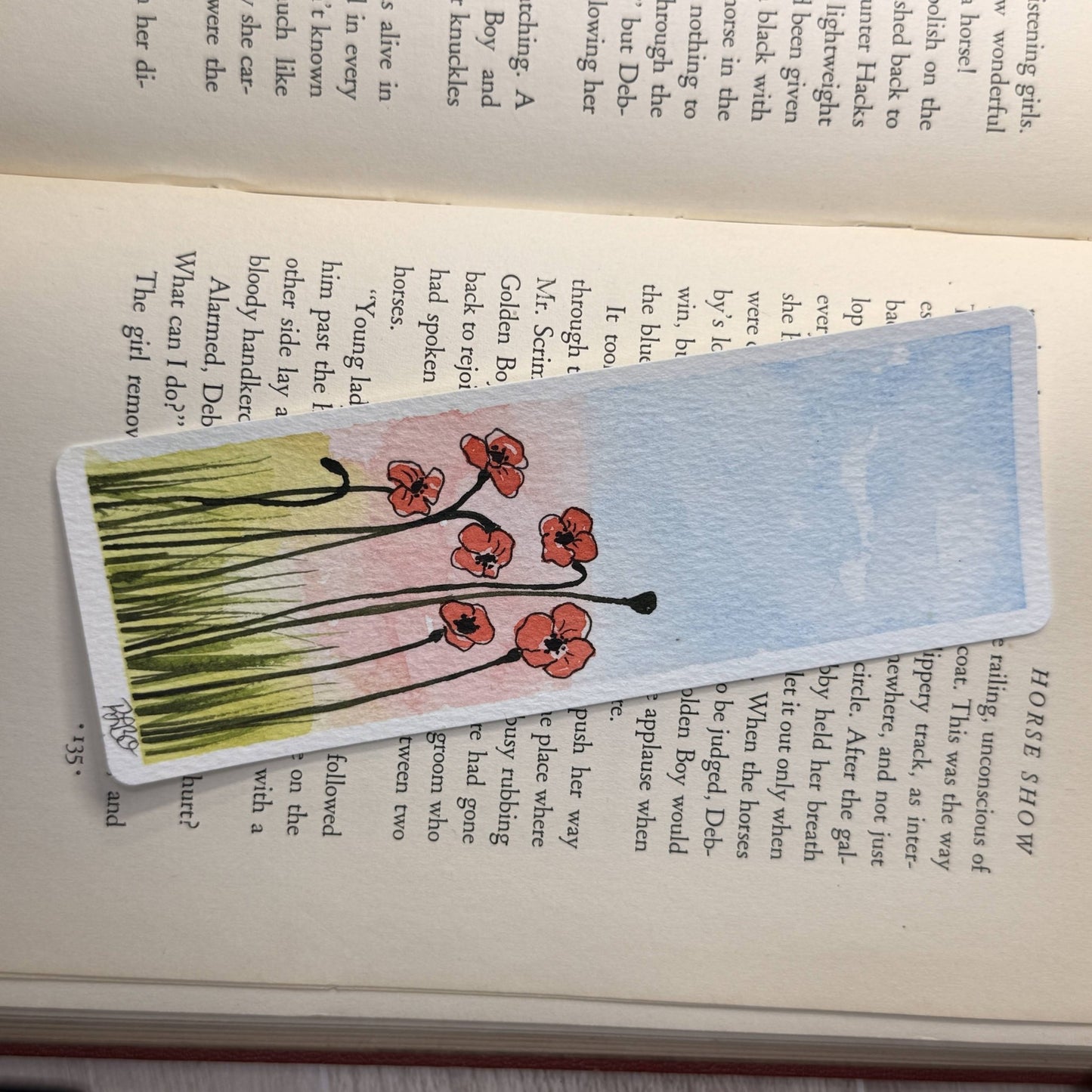 Hand Painted Poppy Bookmark with Tassel – Original Watercolor Floral Art - Art - The Watercolor Nest