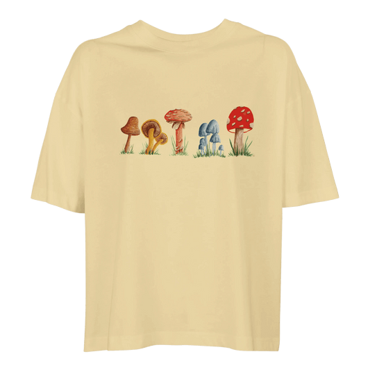 Women's Mushroom Cropped T-Shirt | Comfort Colors - Print Material - The Watercolor Nest