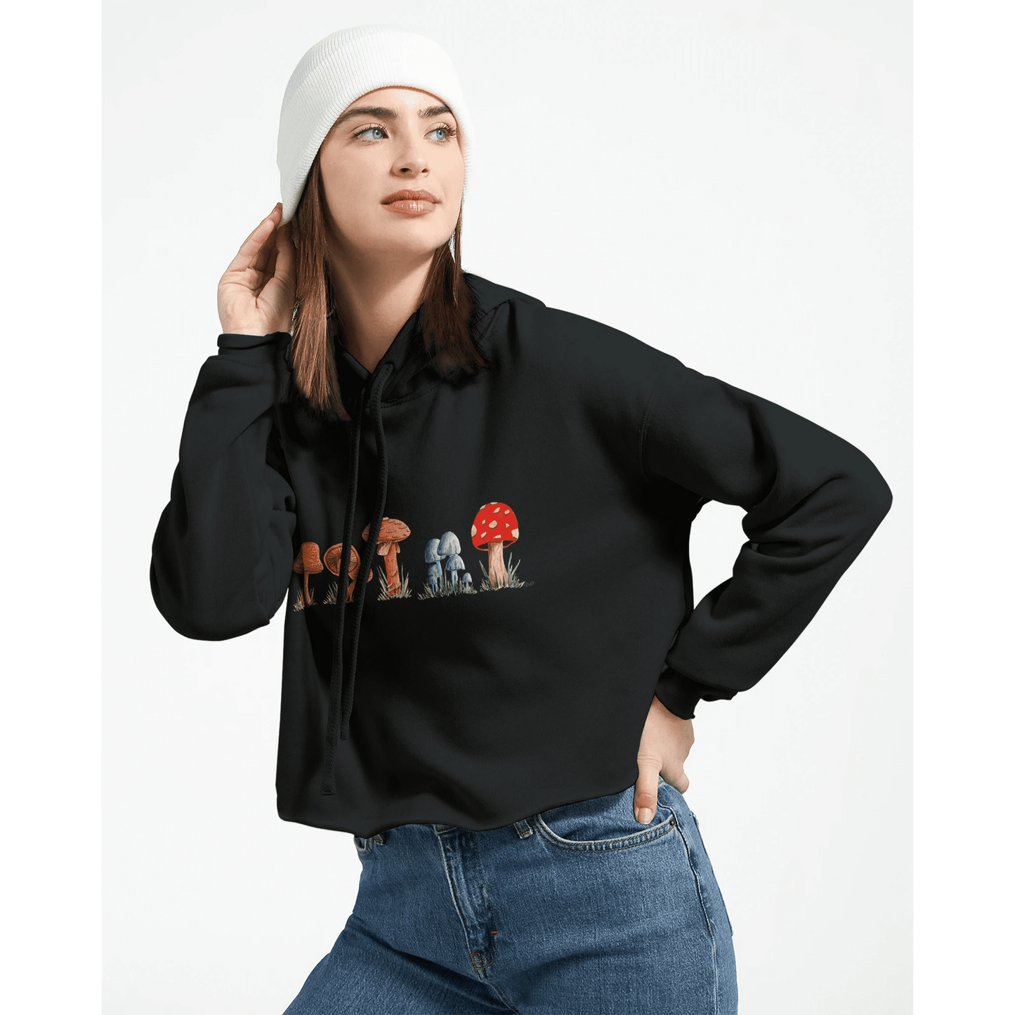 Women's Cropped Hoodie | Bella + Canvas 7502 - Print Material - The Watercolor Nest