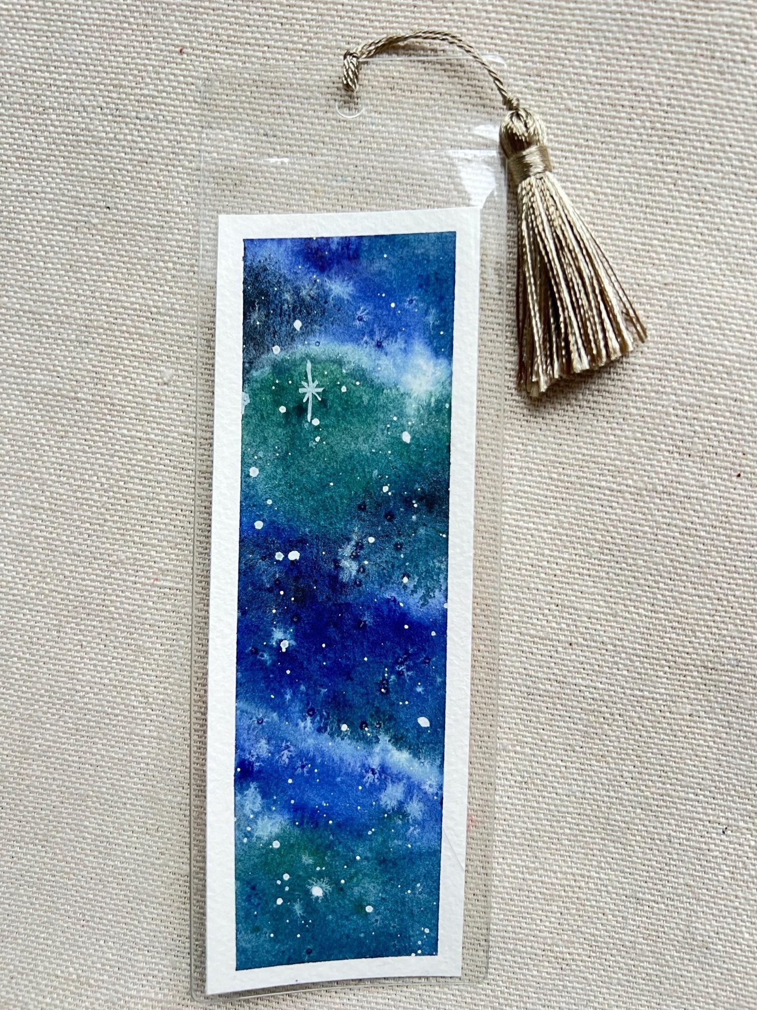 Watercolor Mountain Bookmark: Hand - Painted Cotton Paper Art - The Watercolor Nest
