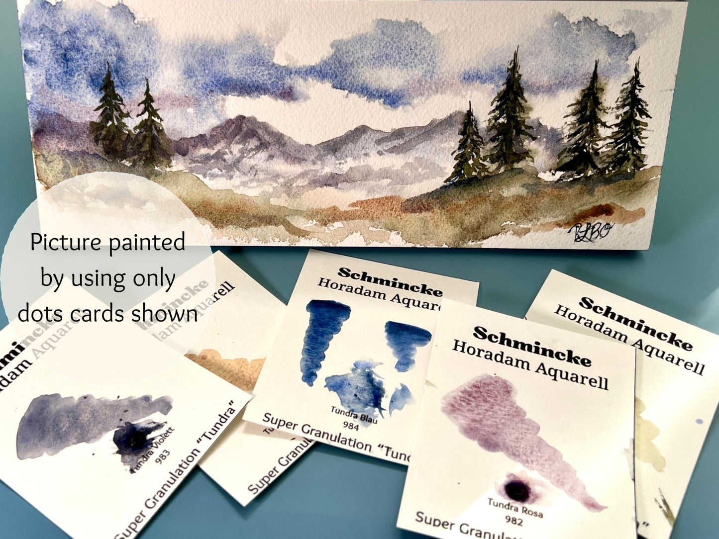 Watercolor Paint Dot card sample, Schmincke super granulating paint, watercolor paper swatch card, painter sample set, earthy tone palette - The Watercolor Nest