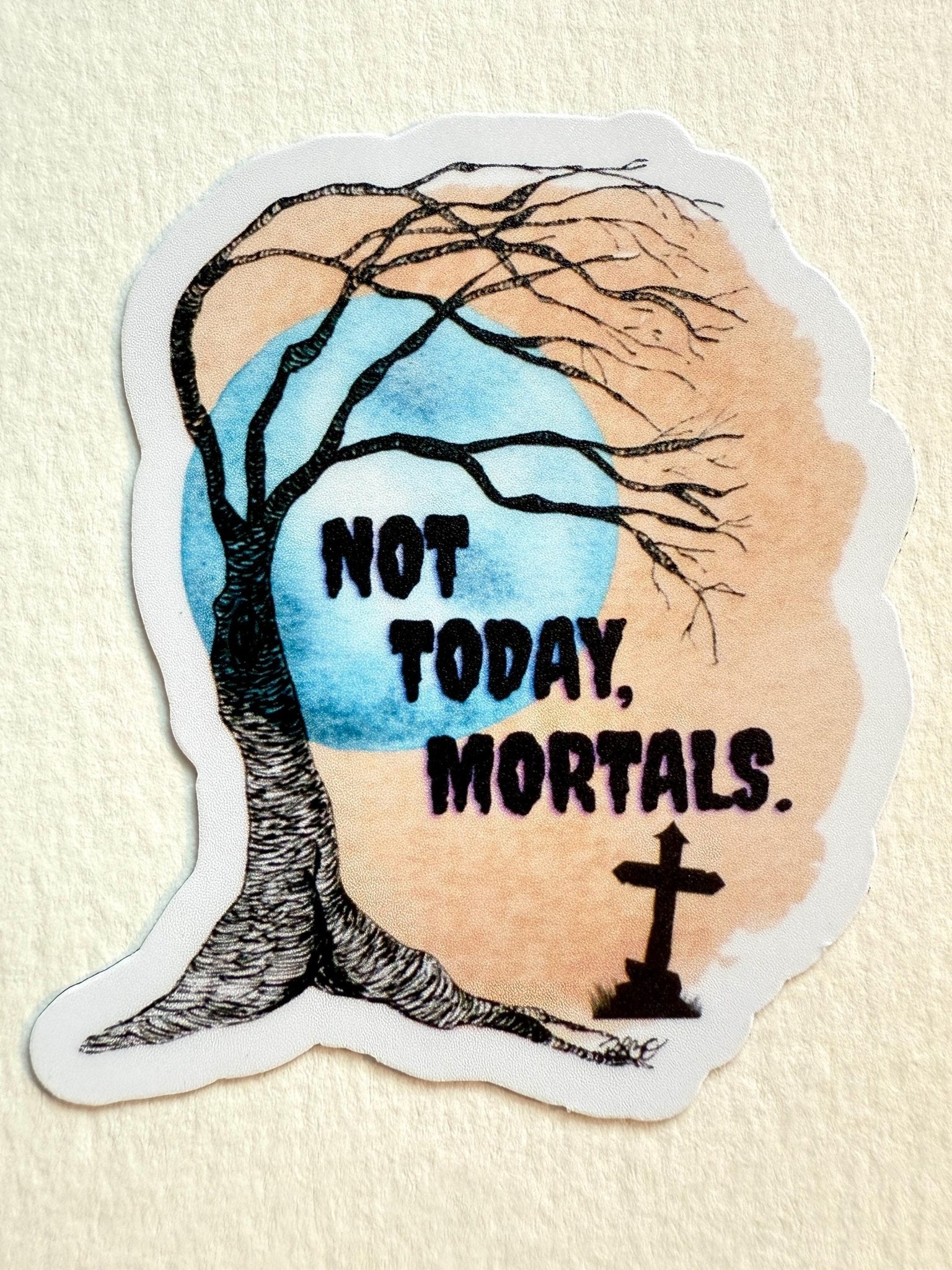 Sticker for water bottle, water resistant decal, funny Halloween sticker - The Watercolor Nest