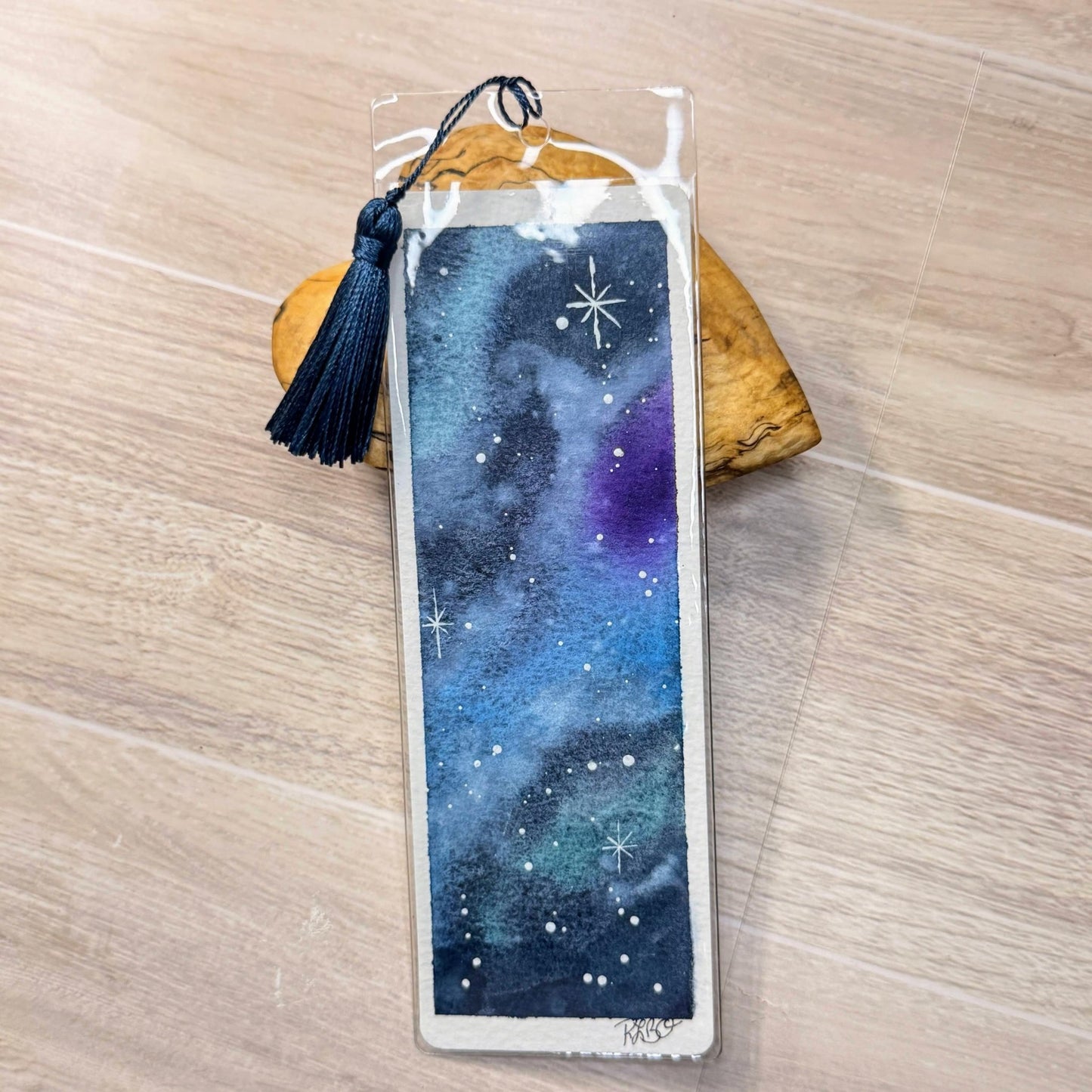 Watercolor Galaxy Bookmark: Hand - Painted Cotton Paper Art - The Watercolor Nest