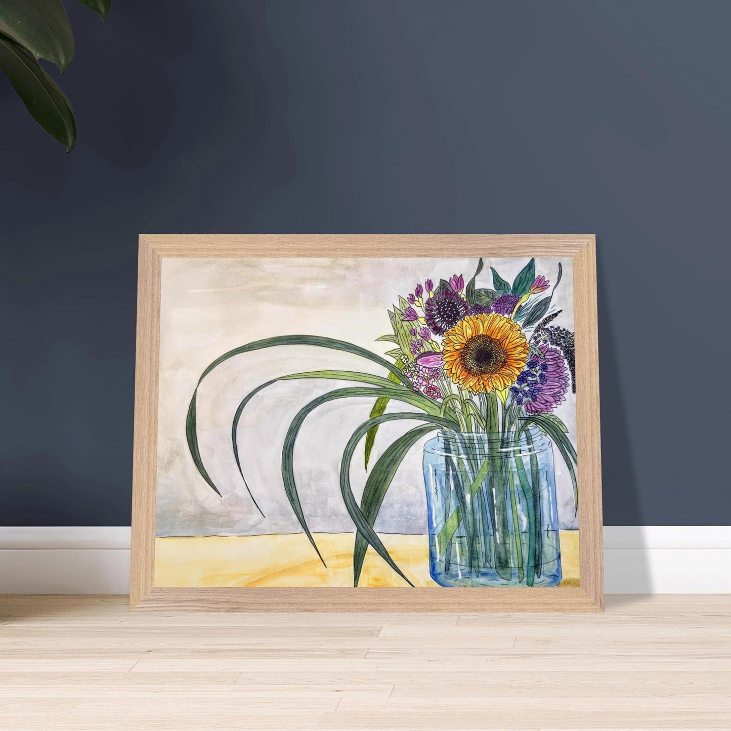 Autumn Bouquet - Wooden Framed Poster with Museum - Quality Matte Paper - The Watercolor Nest