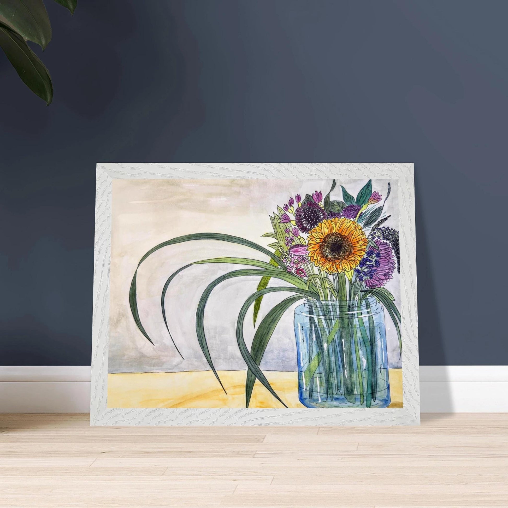Autumn Bouquet - Wooden Framed Poster with Museum - Quality Matte Paper - The Watercolor Nest