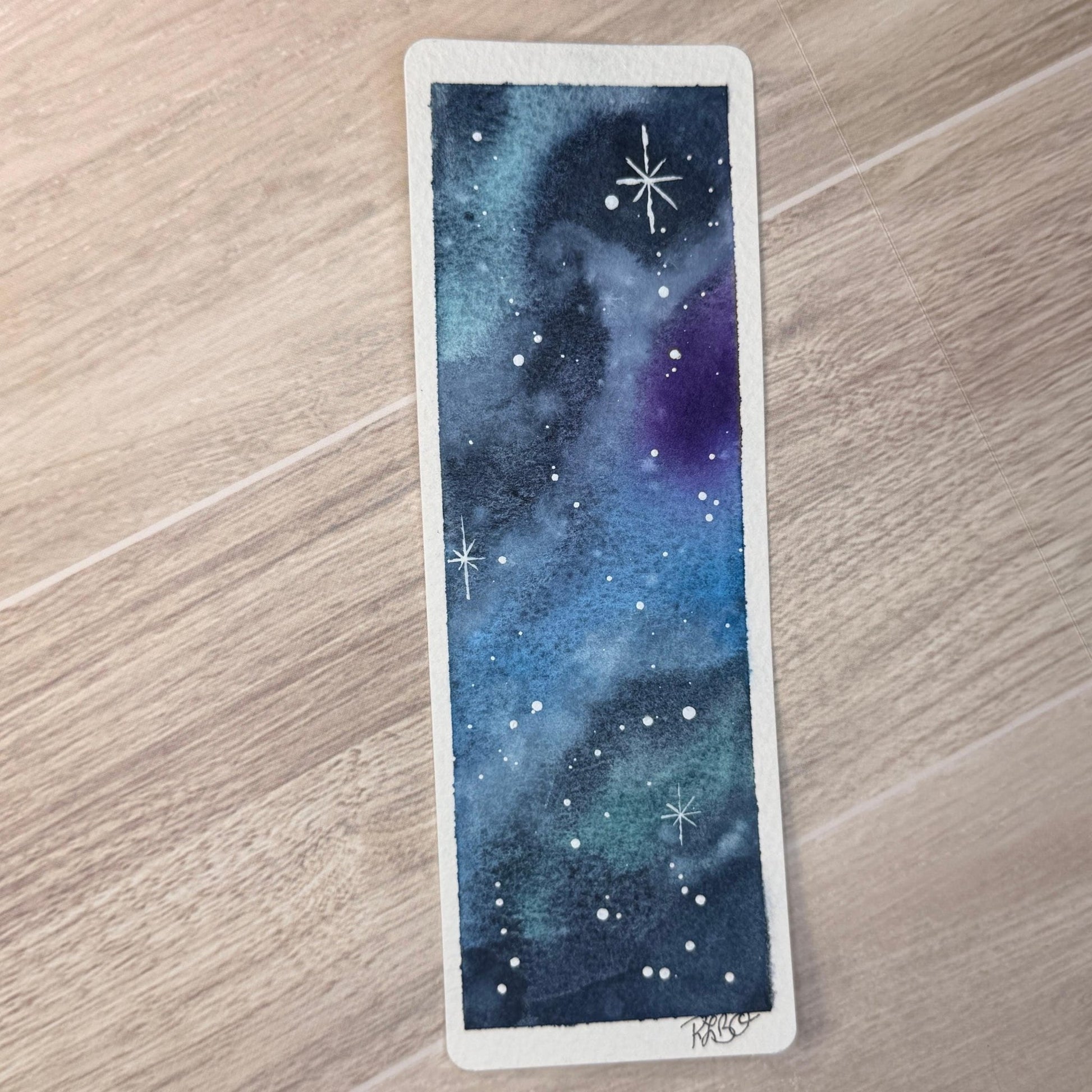 Watercolor Galaxy Bookmark: Hand - Painted Cotton Paper Art - The Watercolor Nest