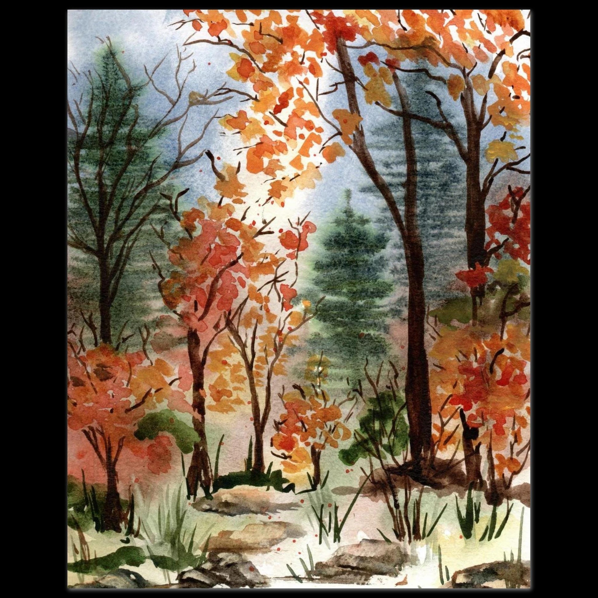 Autumn Hike - Poster Print - The Watercolor Nest