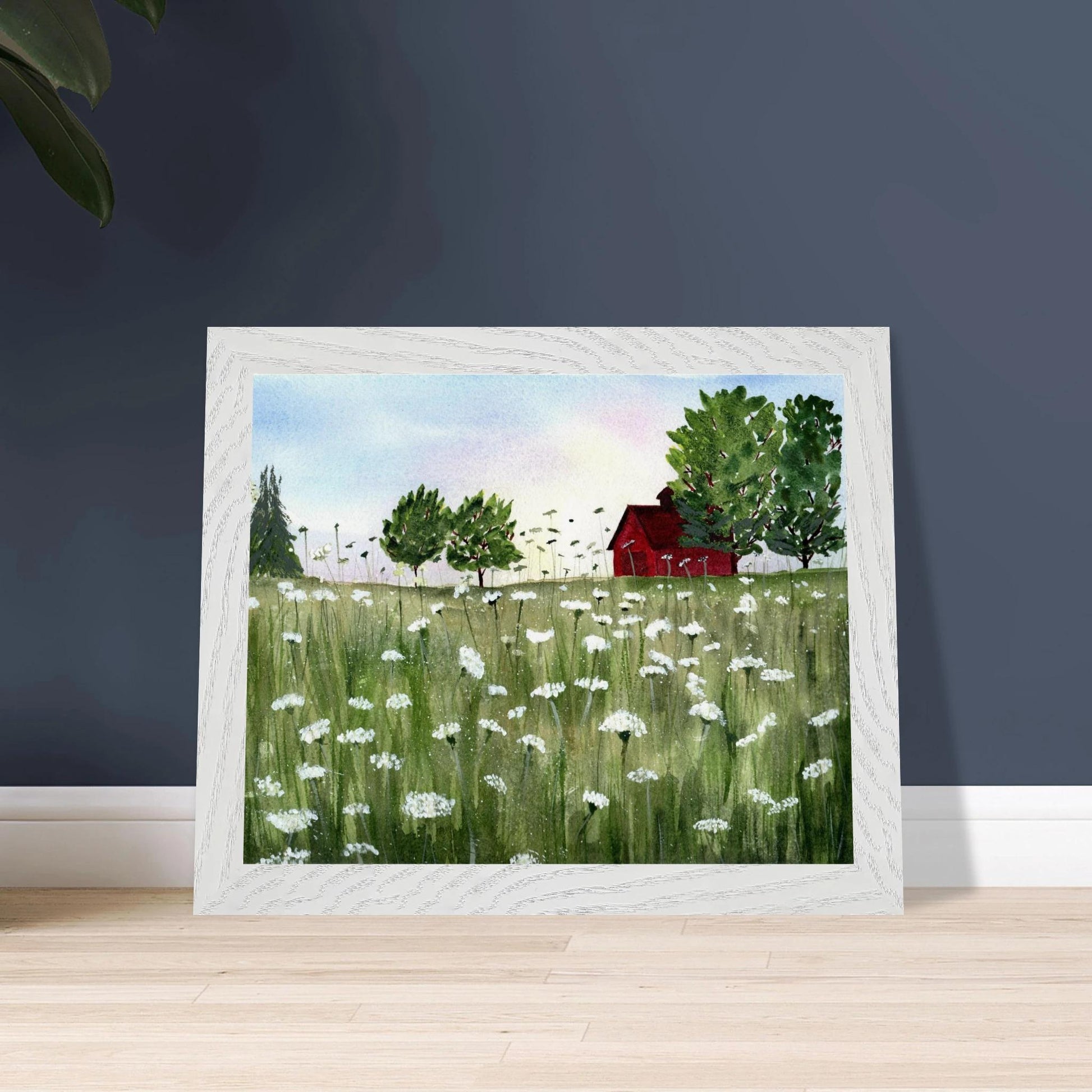 Queen Anne Lace Meadow - Wood framed Poster - The Watercolor Nest