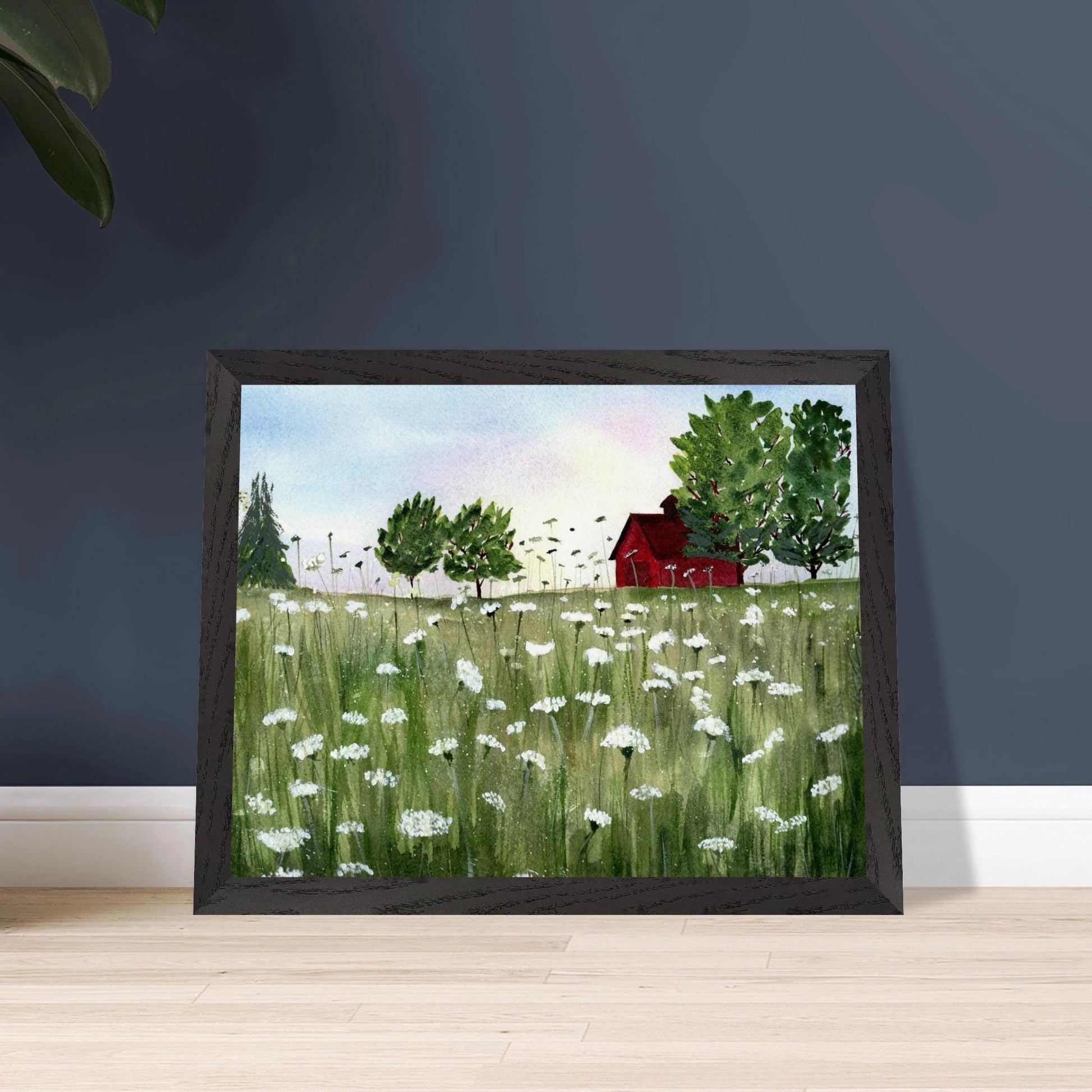 Queen Anne Lace Meadow - Wood framed Poster - The Watercolor Nest