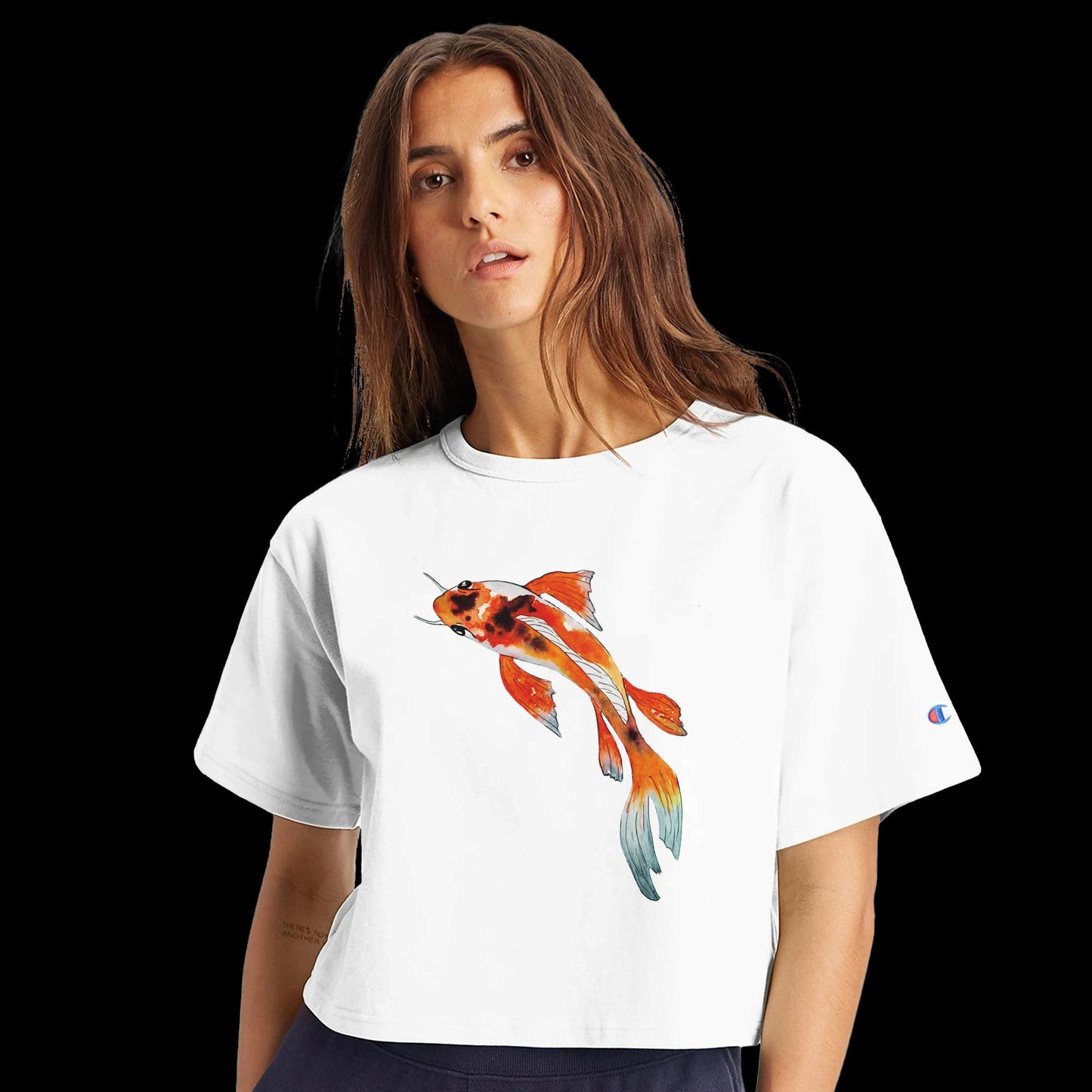 Koi Cropped T Shirt - The Watercolor Nest