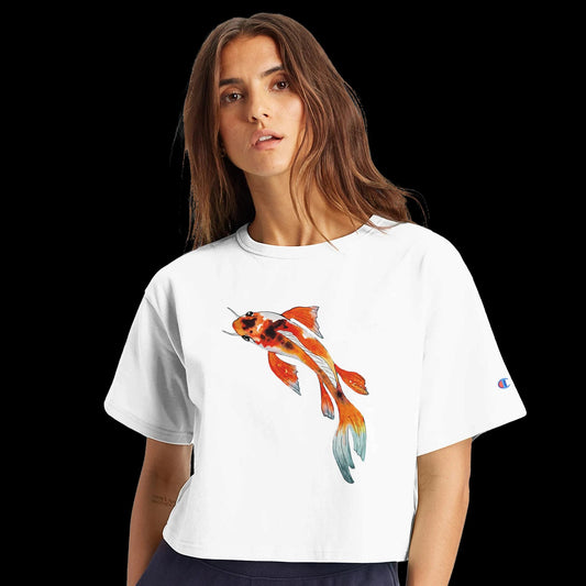 Koi Cropped T Shirt - The Watercolor Nest