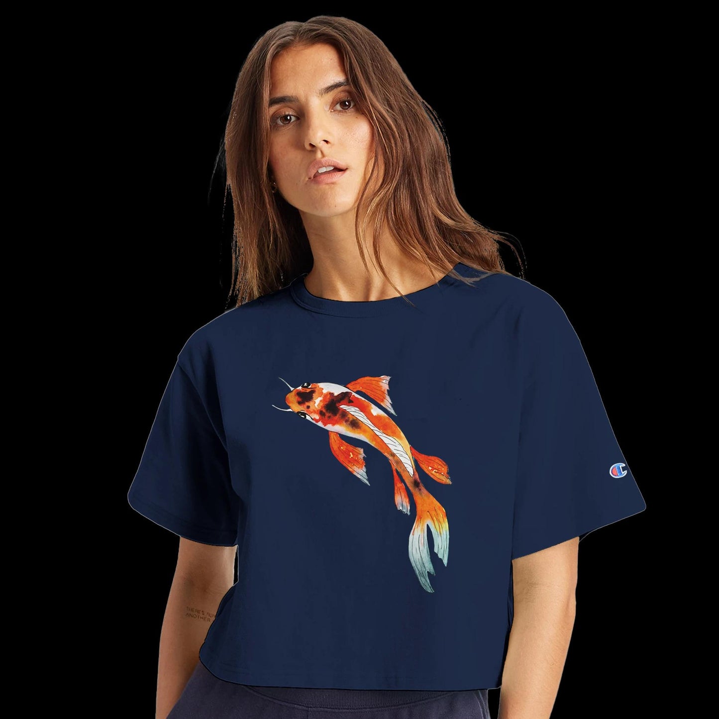 Koi Cropped T Shirt - The Watercolor Nest