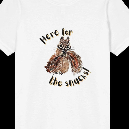 Chipmunk T Shirt - Here for the Snacks! - The Watercolor Nest