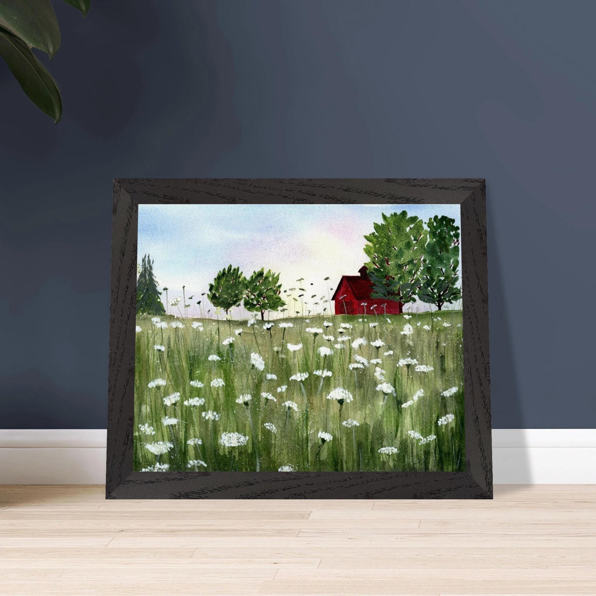 Queen Anne Lace Meadow - Wood framed Poster - The Watercolor Nest