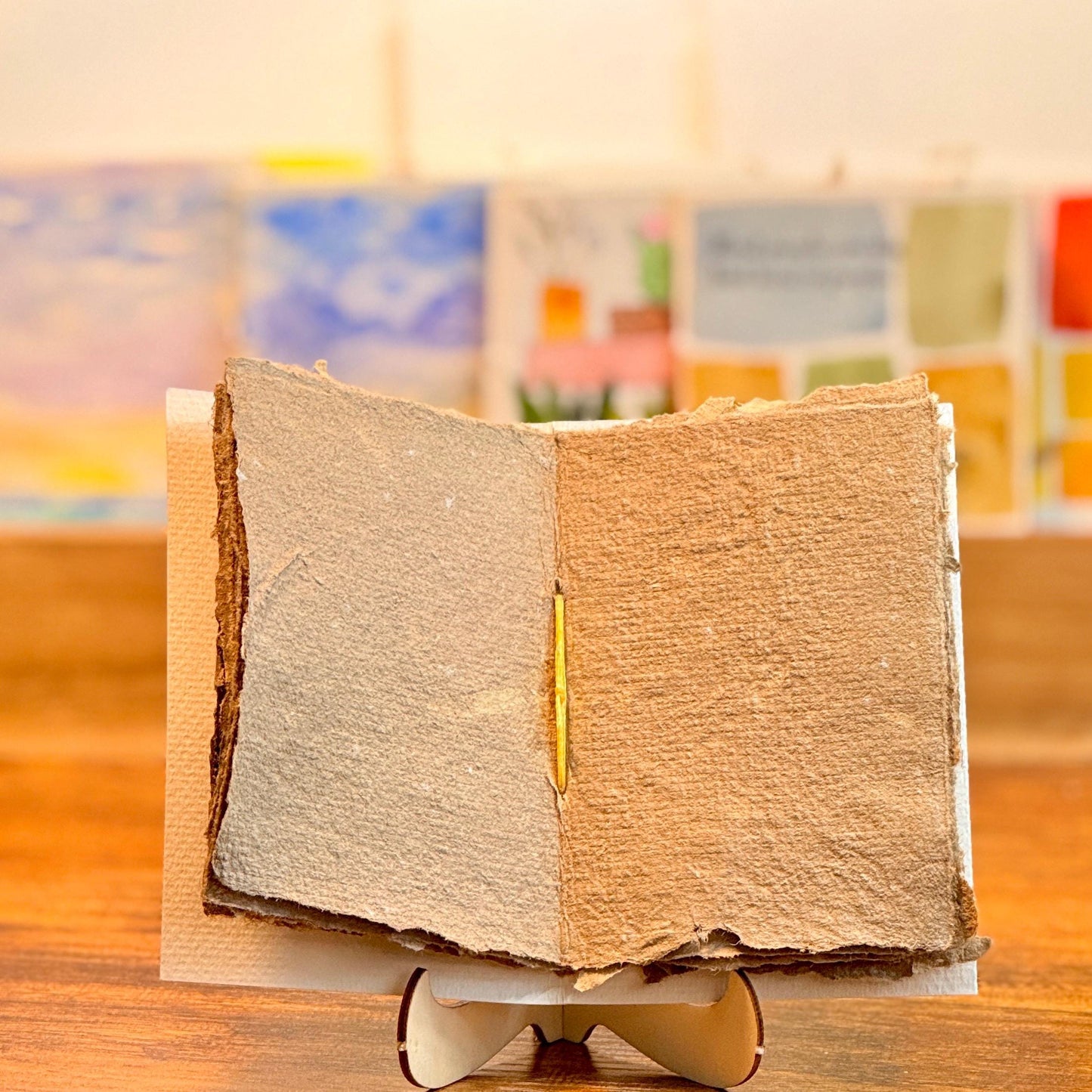 Hand Stitched Recycled Paper Journal (3.0" x 4.5")