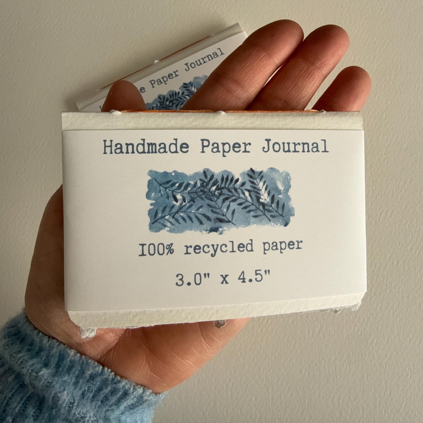 Hand Stitched Recycled Paper Journal (3.0" x 4.5")