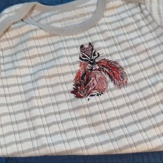 Baby bodysuit with cute chipmunk, gift for baby shower, newborn romper, gift from grandma, baby announcement gift, monthly milestone outfit